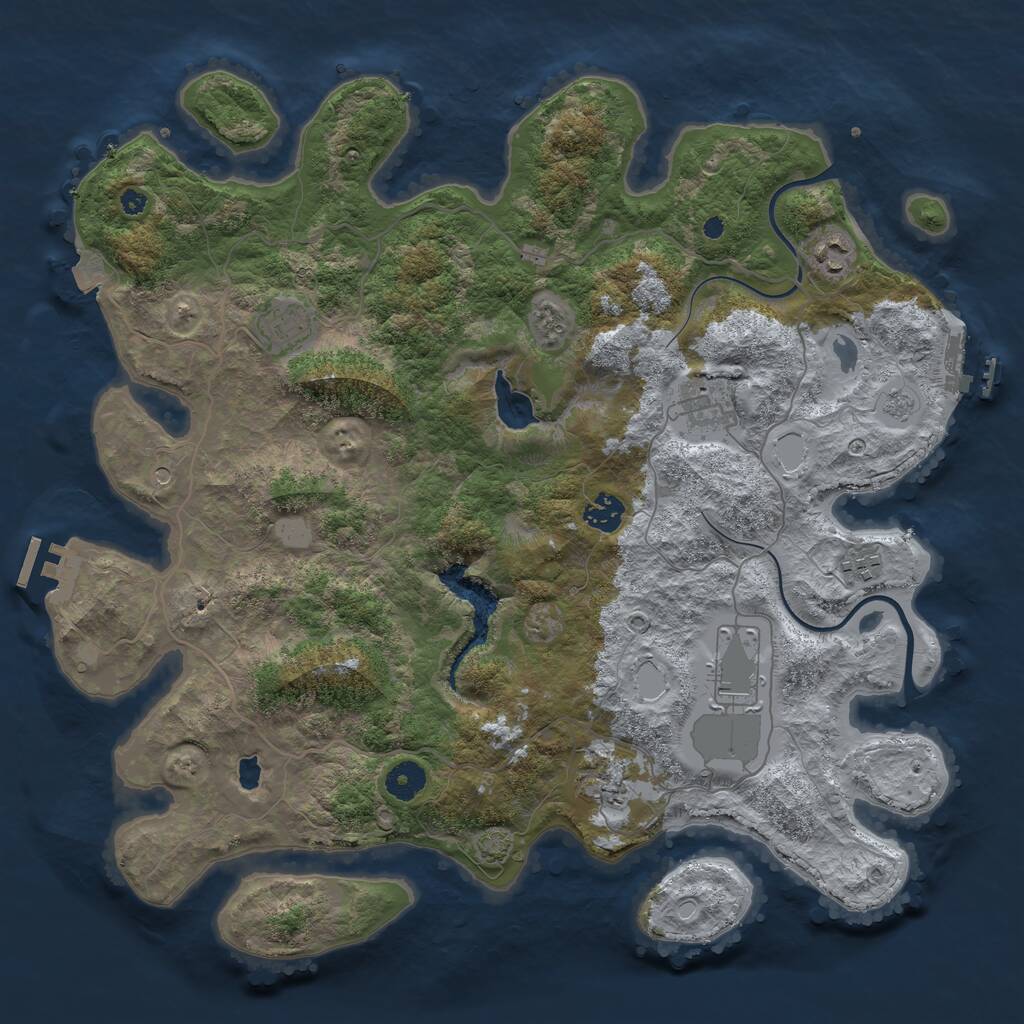 Rust Map: Procedural Map, Size: 4000, Seed: 66585952, 13 Monuments