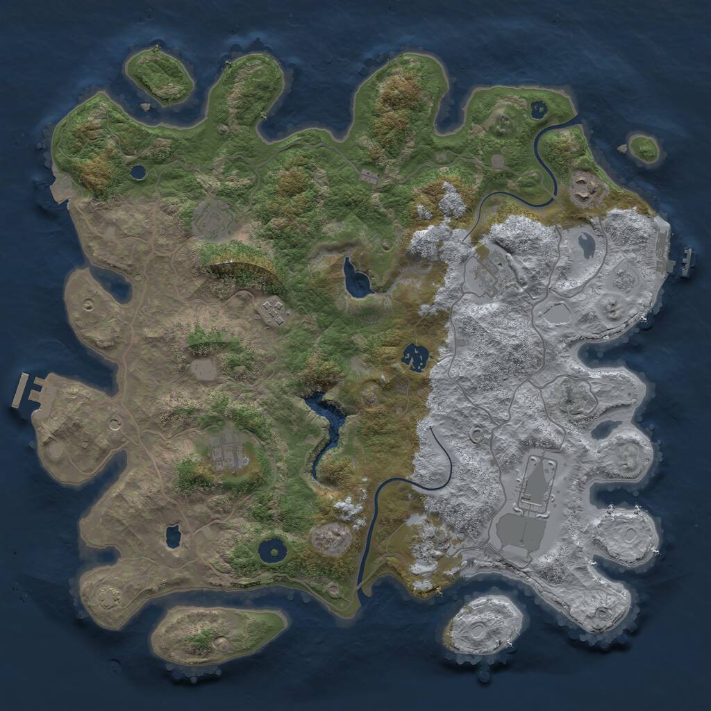 Rust Map: Procedural Map, Size: 4000, Seed: 66585952, 14 Monuments