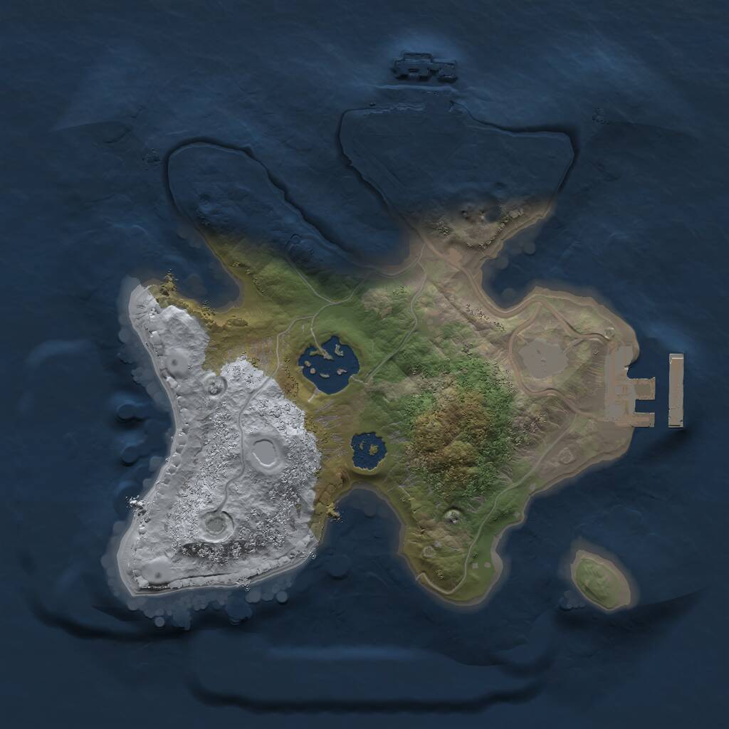 Rust Map: Procedural Map, Size: 2000, Seed: 13826, 4 Monuments