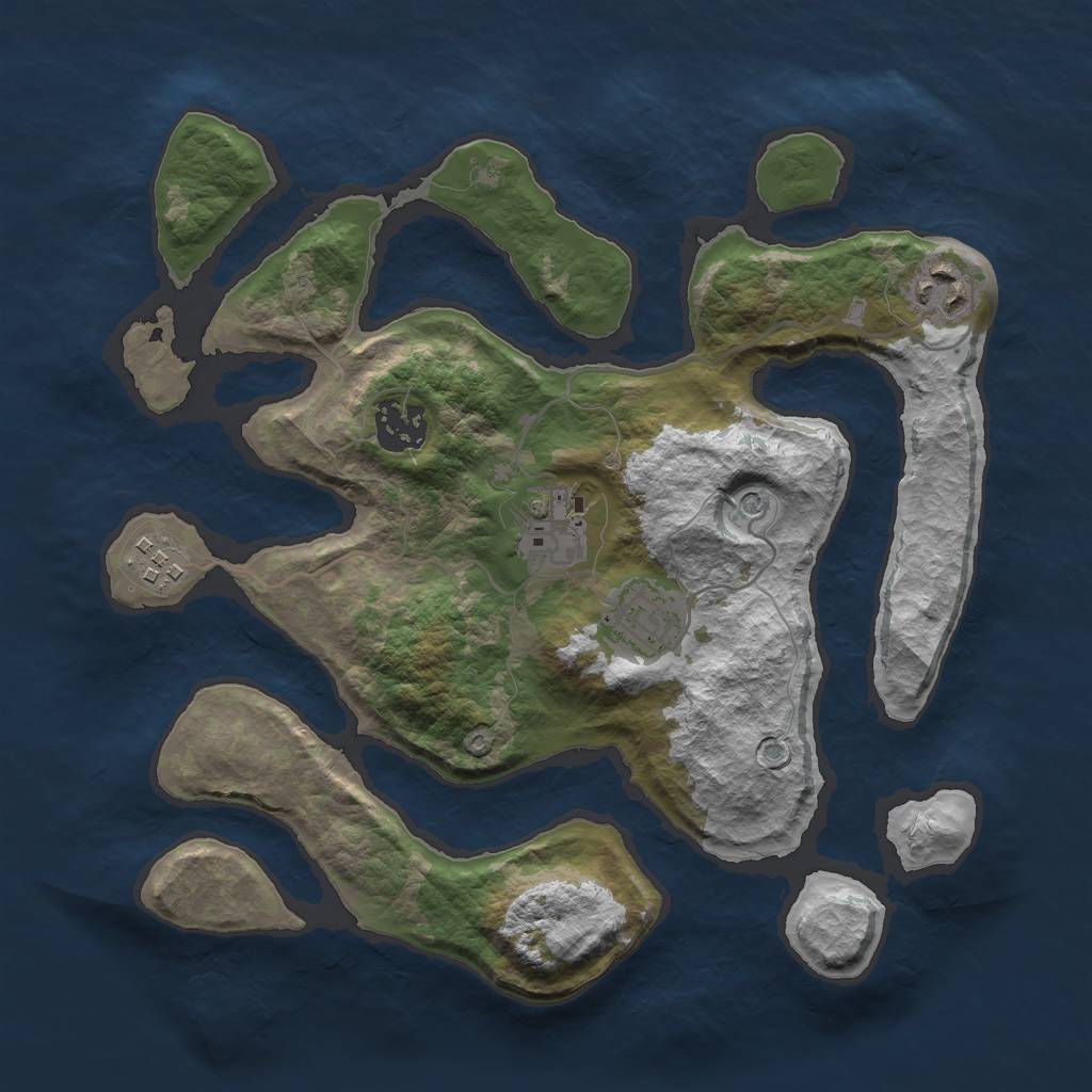 Rust Map: Barren, Size: 3000, Seed: 762428, 8 Monuments