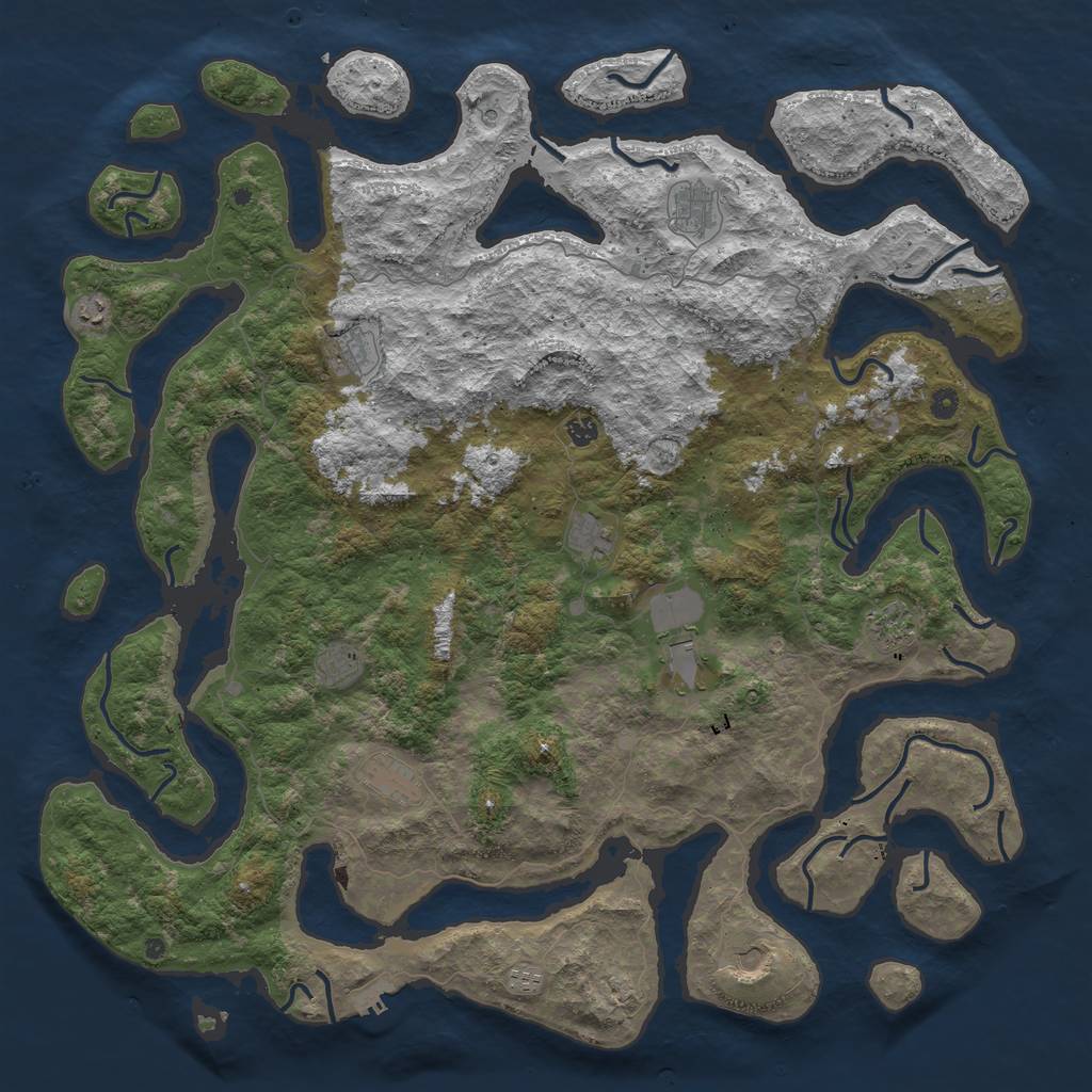 Rust Map: Procedural Map, Size: 5400, Seed: 948759, 15 Monuments