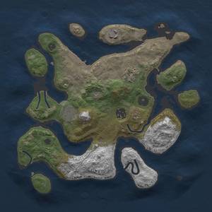 Thumbnail Rust Map: Procedural Map, Size: 3000, Seed: 1232234, 9 Monuments