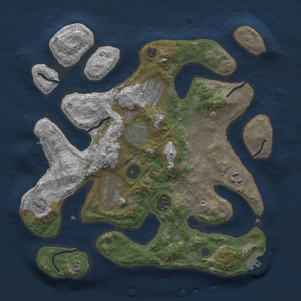 Rust Map: Procedural Map, Size: 3267, Seed: 20000000, 10 Monuments