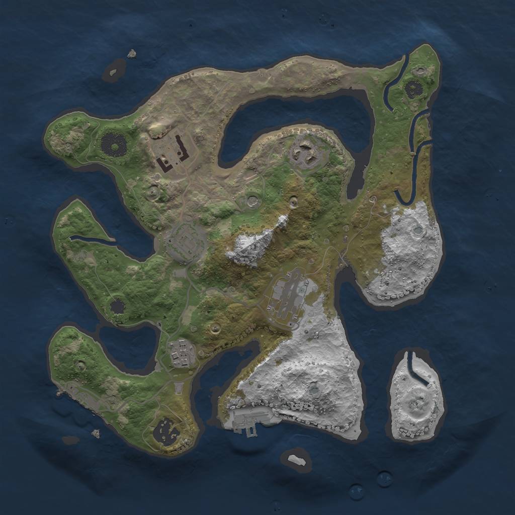 Rust Map: Procedural Map, Size: 3000, Seed: 790104370, 11 Monuments