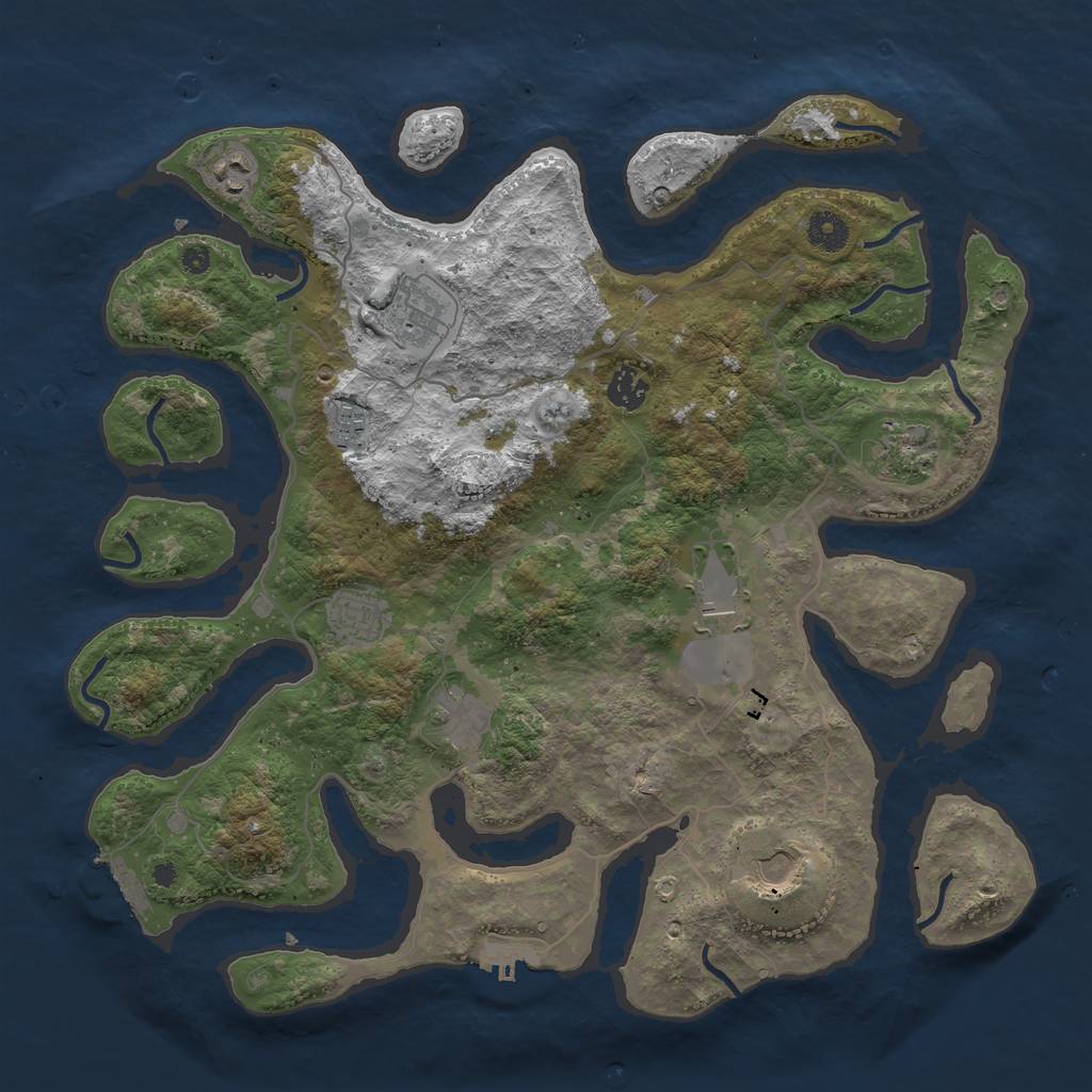 Rust Map: Procedural Map, Size: 4000, Seed: 382569, 13 Monuments