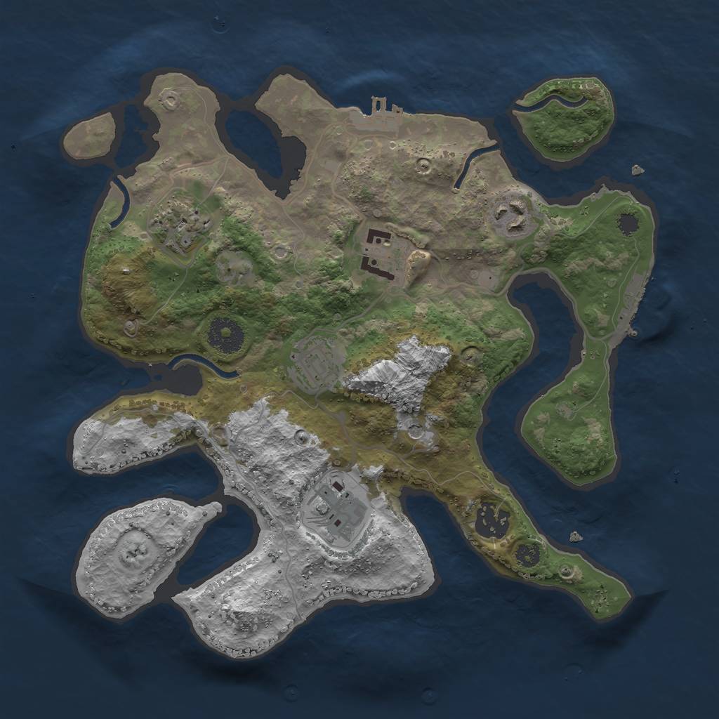 Rust Map: Procedural Map, Size: 3000, Seed: 1536546735, 11 Monuments