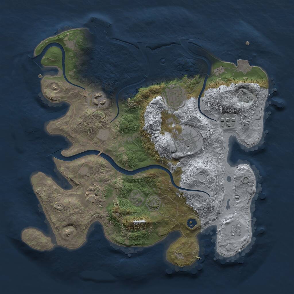 Rust Map: Procedural Map, Size: 3000, Seed: 556537732, 9 Monuments