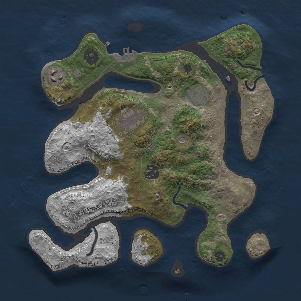 Rust Map: Procedural Map, Size: 3000, Seed: 759024, 8 Monuments