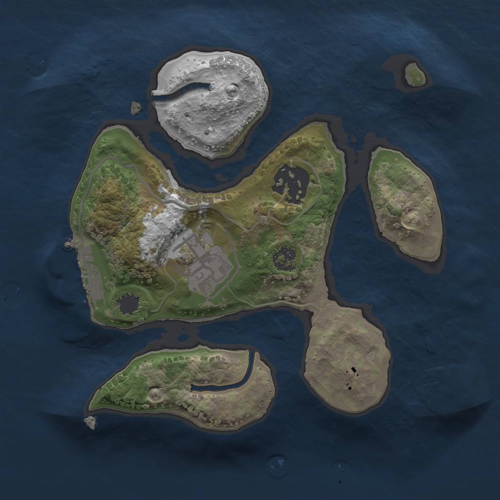 Rust Map: Procedural Map, Size: 2000, Seed: 1404309022, 5 Monuments