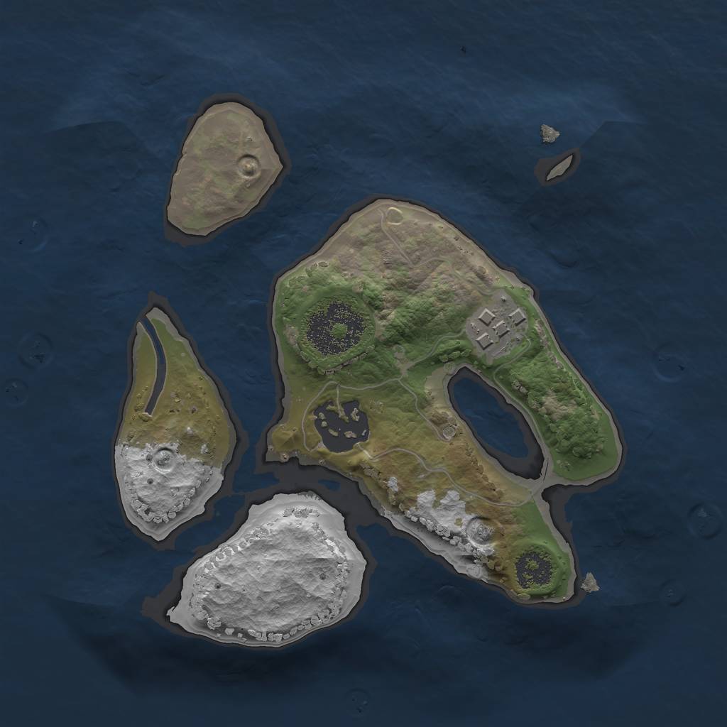 Rust Map: Procedural Map, Size: 2000, Seed: 489, 4 Monuments