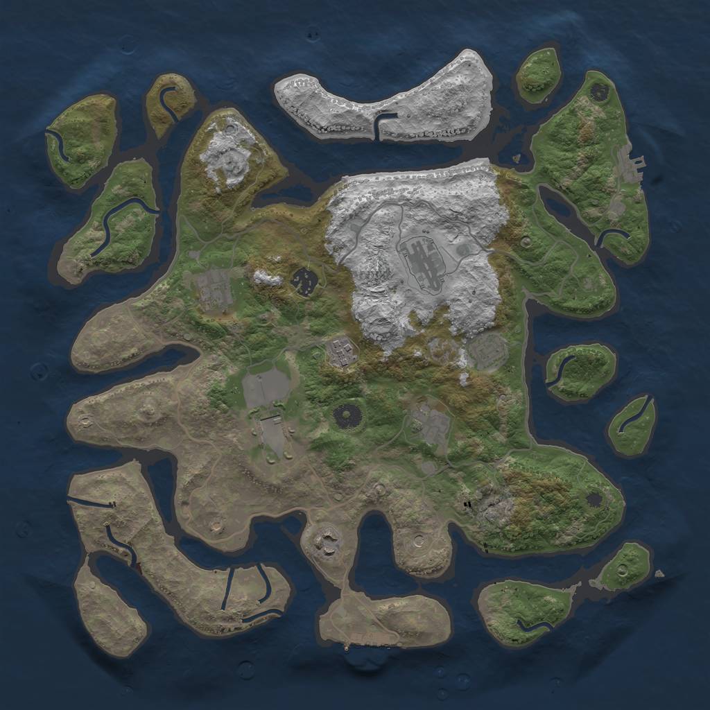 Rust Map: Procedural Map, Size: 4000, Seed: 131607, 13 Monuments