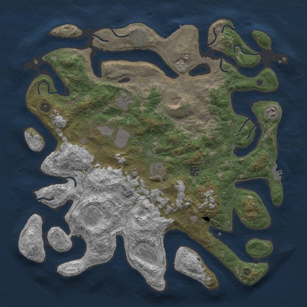 Rust Map: Procedural Map, Size: 4500, Seed: 176123123, 15 Monuments