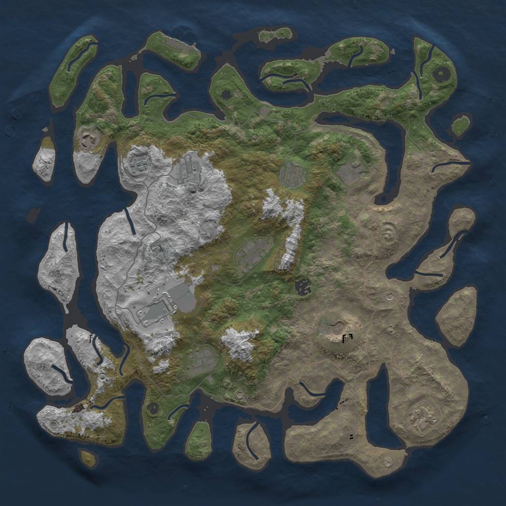 Rust Map: Procedural Map, Size: 4500, Seed: 12354, 15 Monuments