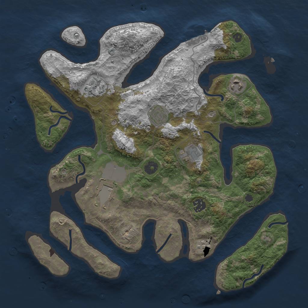 Rust Map: Procedural Map, Size: 3500, Seed: 73098882, 11 Monuments