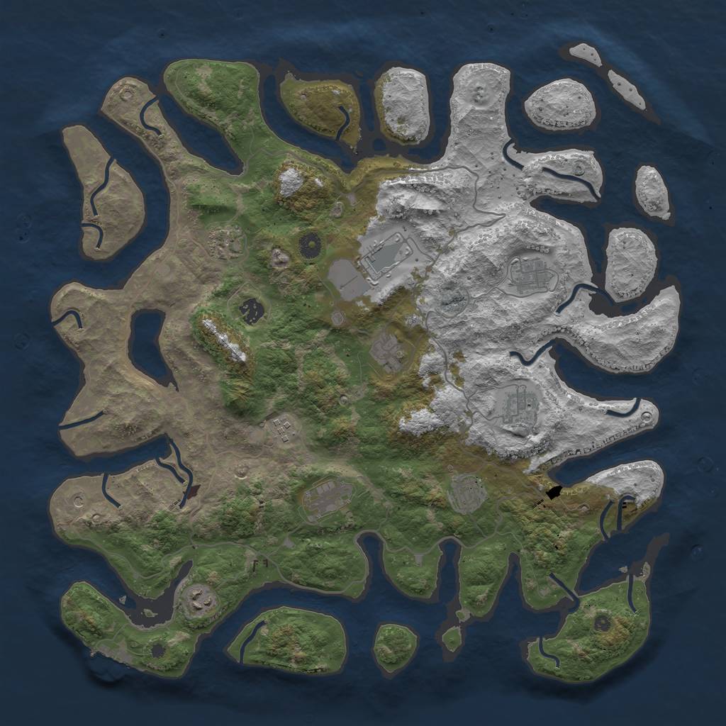 Rust Map: Procedural Map, Size: 4500, Seed: 1766, 14 Monuments