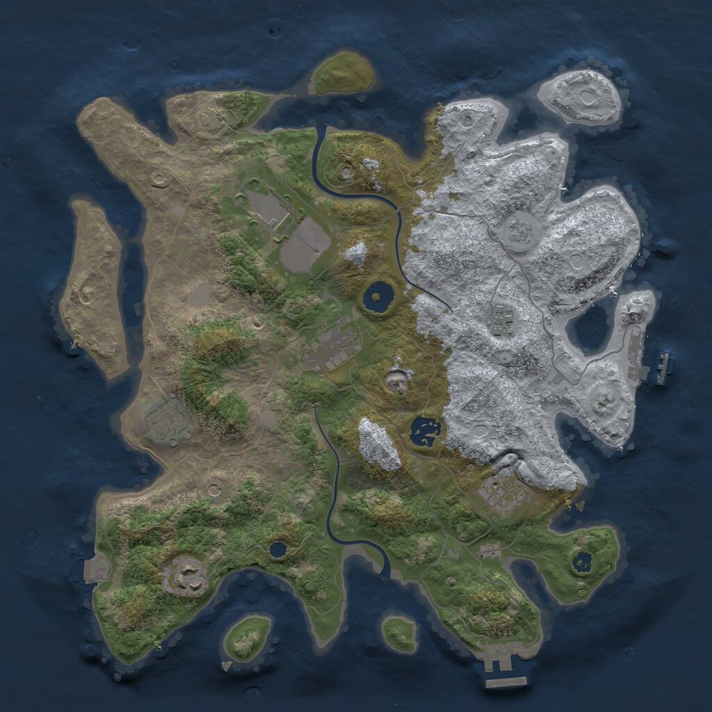 Rust Map: Procedural Map, Size: 3525, Seed: 5685150, 13 Monuments