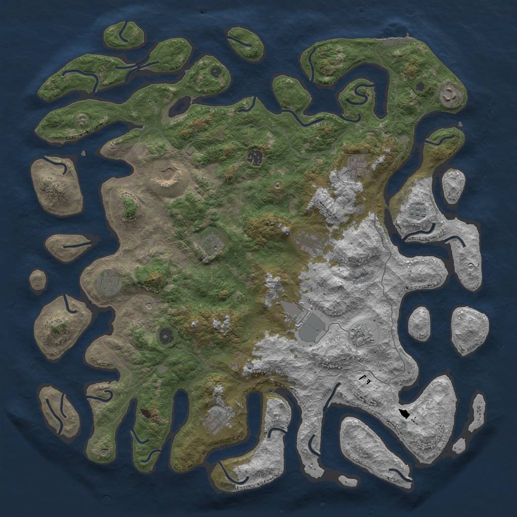 Rust Map: Procedural Map, Size: 5000, Seed: 487102, 15 Monuments