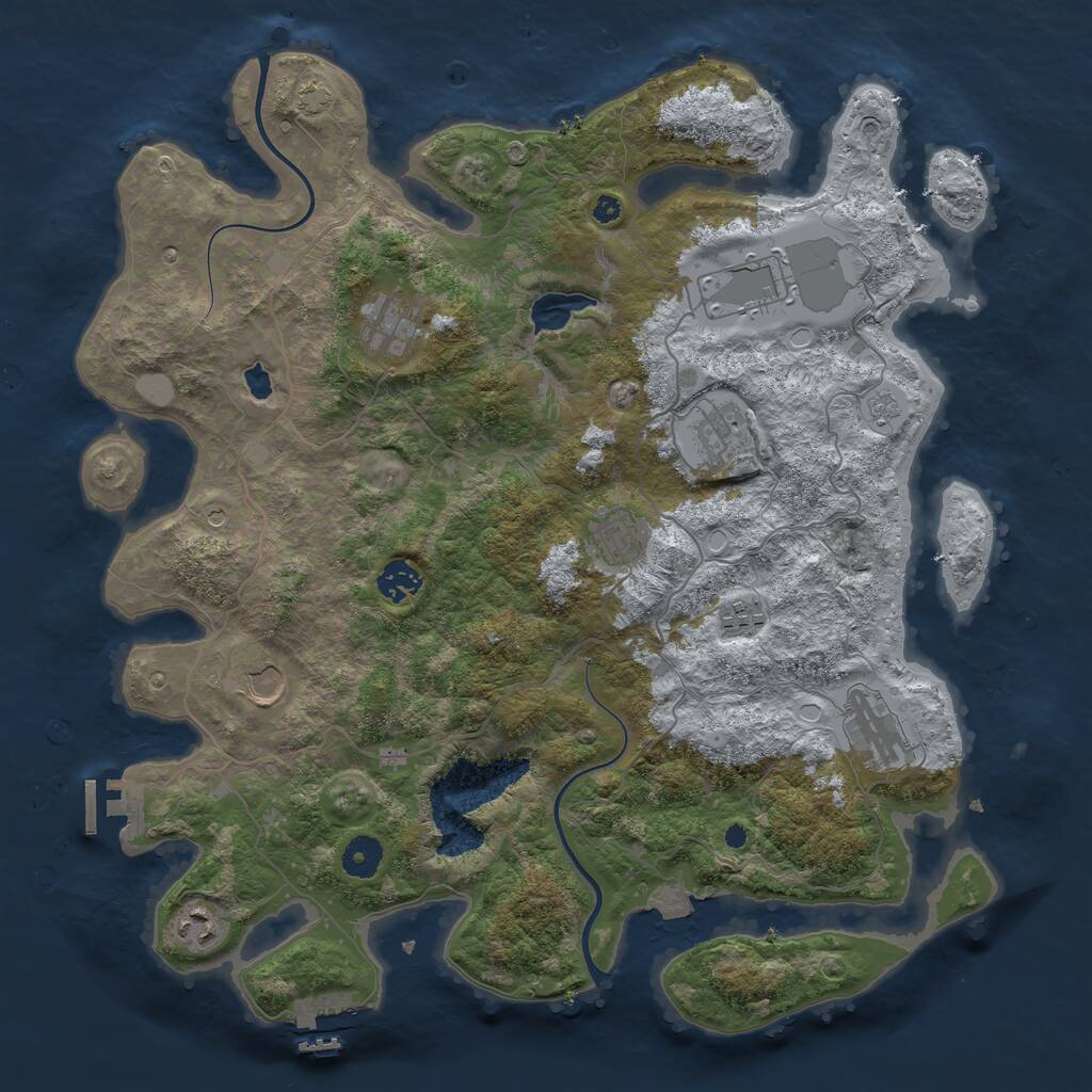 Rust Map: Procedural Map, Size: 4000, Seed: 1465577771, 15 Monuments