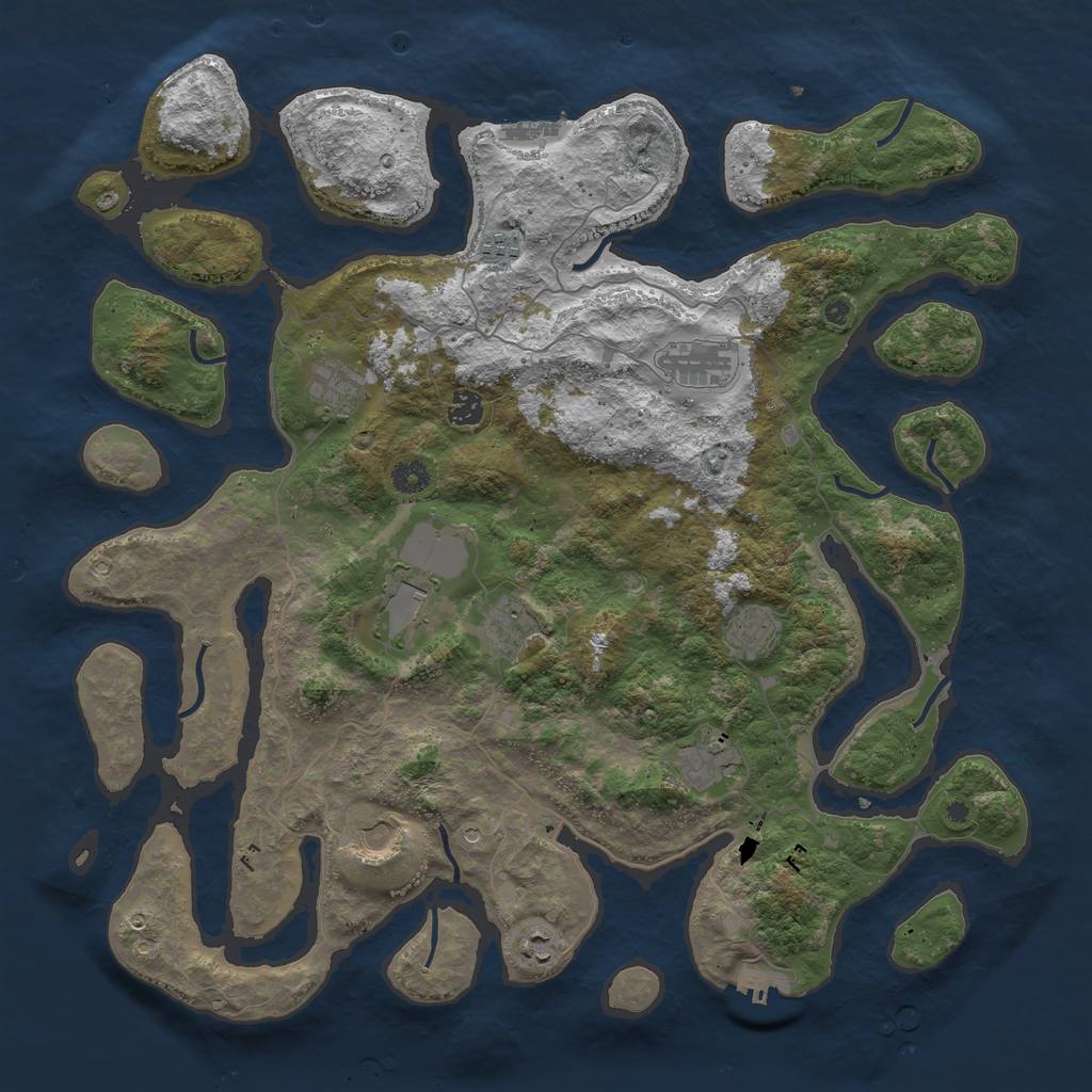 Rust Map: Procedural Map, Size: 4500, Seed: 570493217, 15 Monuments