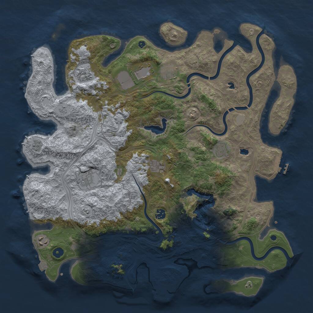 Rust Map: Procedural Map, Size: 4500, Seed: 584, 15 Monuments