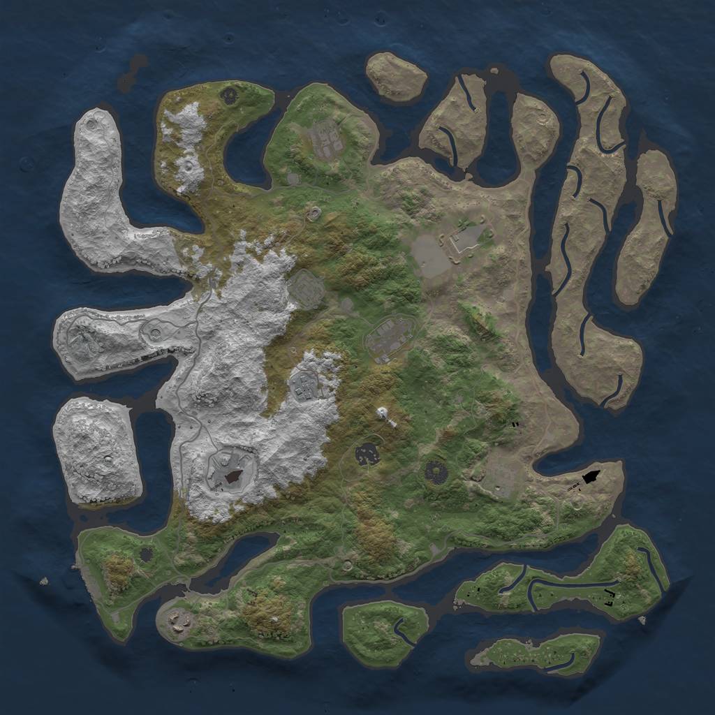 Rust Map: Procedural Map, Size: 4500, Seed: 584, 13 Monuments