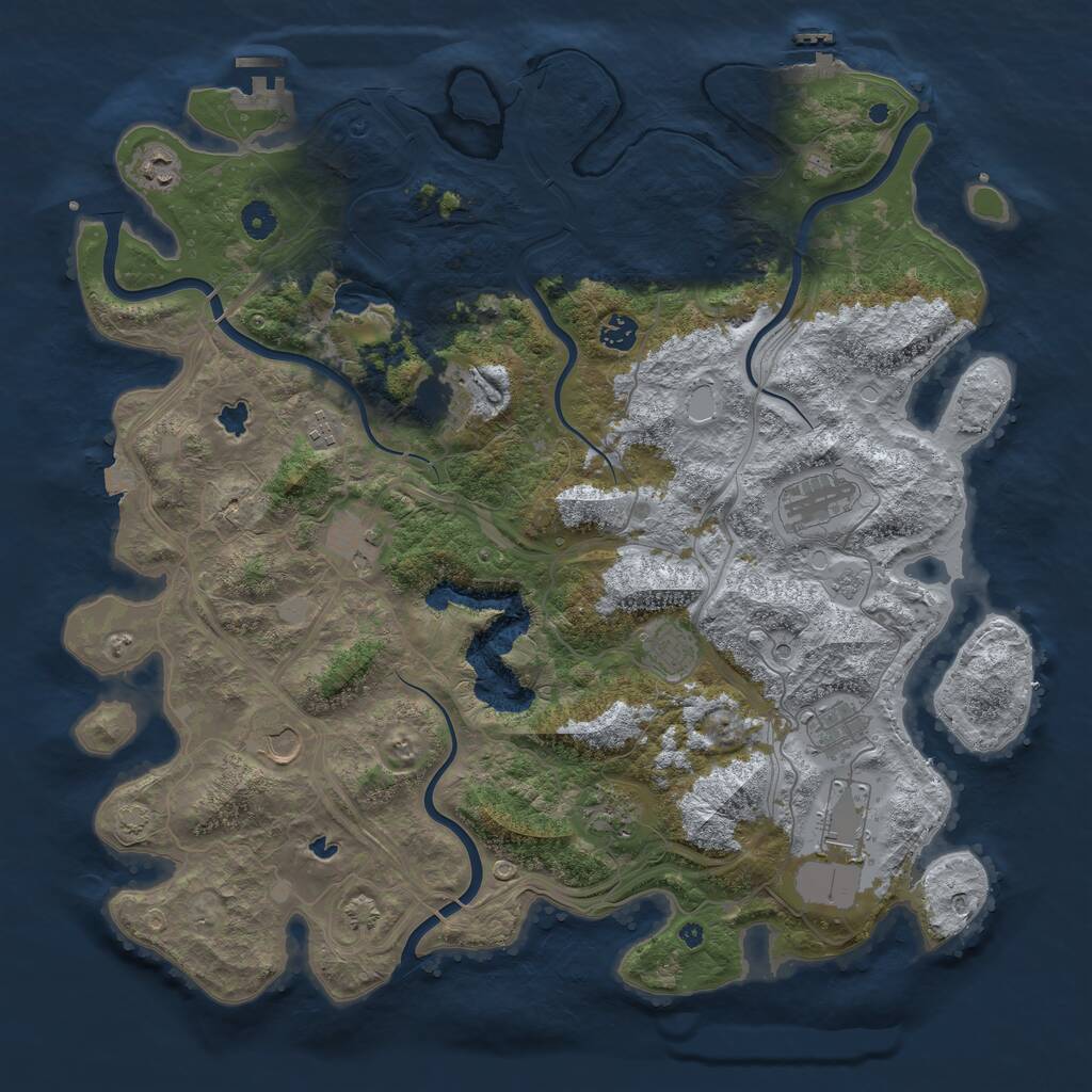 Rust Map: Procedural Map, Size: 4500, Seed: 2455, 17 Monuments