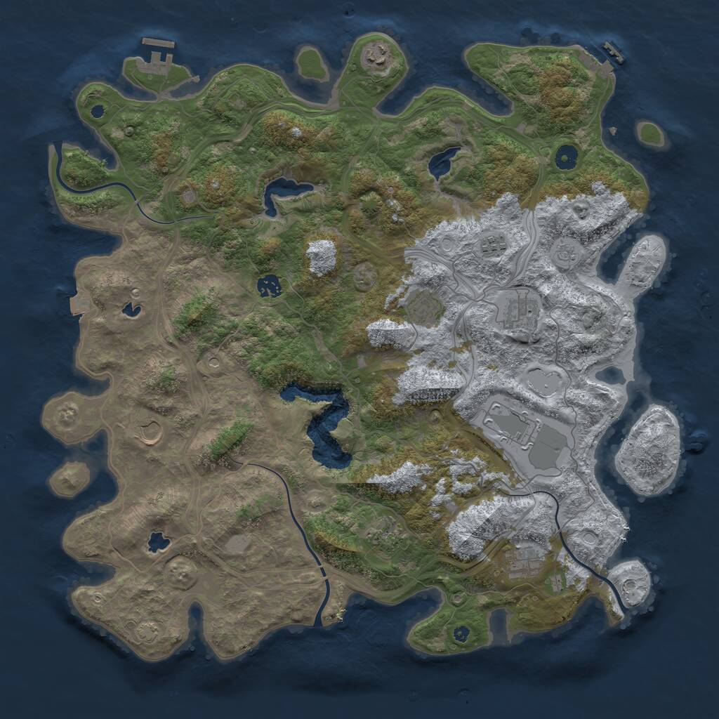 Rust Map: Procedural Map, Size: 4500, Seed: 2455, 15 Monuments