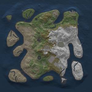 Thumbnail Rust Map: Procedural Map, Size: 3500, Seed: 144304002, 14 Monuments