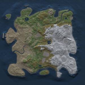 Thumbnail Rust Map: Procedural Map, Size: 3500, Seed: 144304002, 12 Monuments