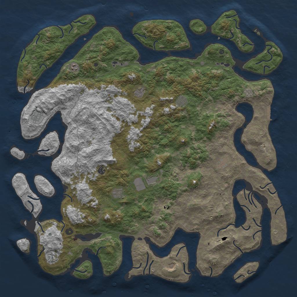 Rust Map: Procedural Map, Size: 6000, Seed: 1502875392, 15 Monuments