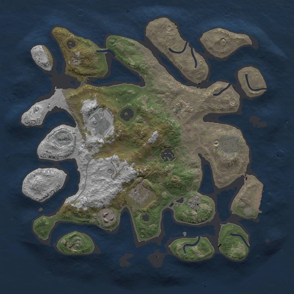Rust Map: Procedural Map, Size: 3400, Seed: 836429099, 11 Monuments