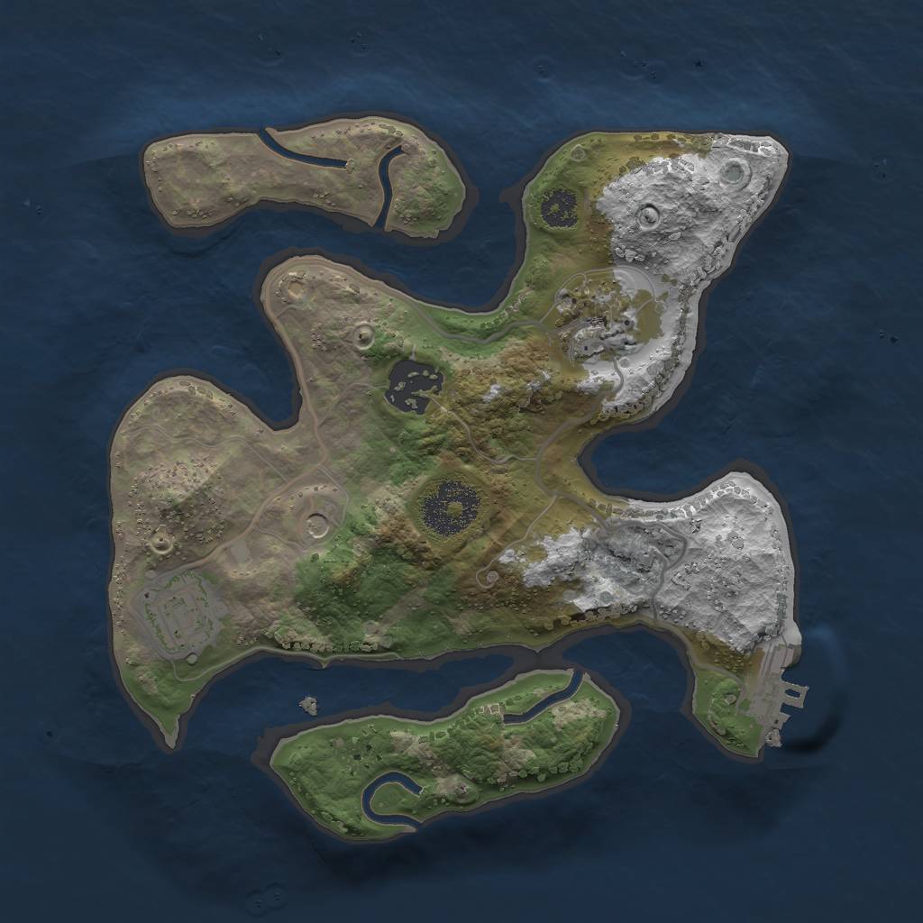 Rust Map: Procedural Map, Size: 2500, Seed: 1516544774, 7 Monuments