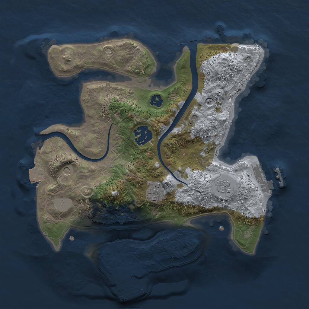 Rust Map: Procedural Map, Size: 2500, Seed: 1516544774, 7 Monuments