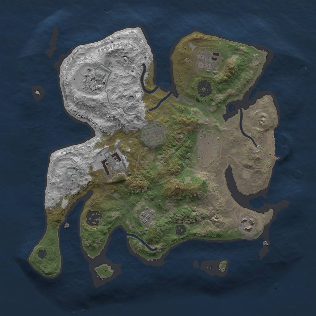 Rust Map: Procedural Map, Size: 3000, Seed: 187879, 11 Monuments