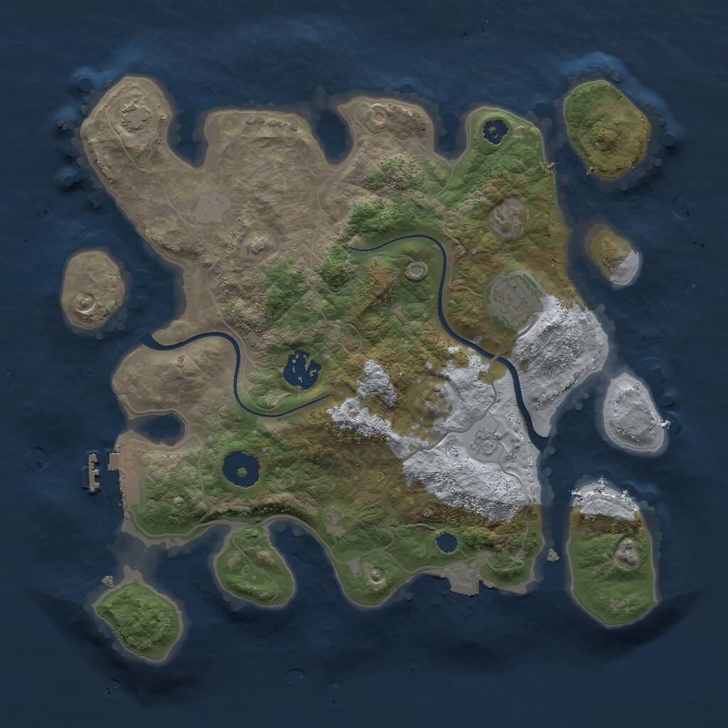 Rust Map: Procedural Map, Size: 3000, Seed: 847955, 6 Monuments