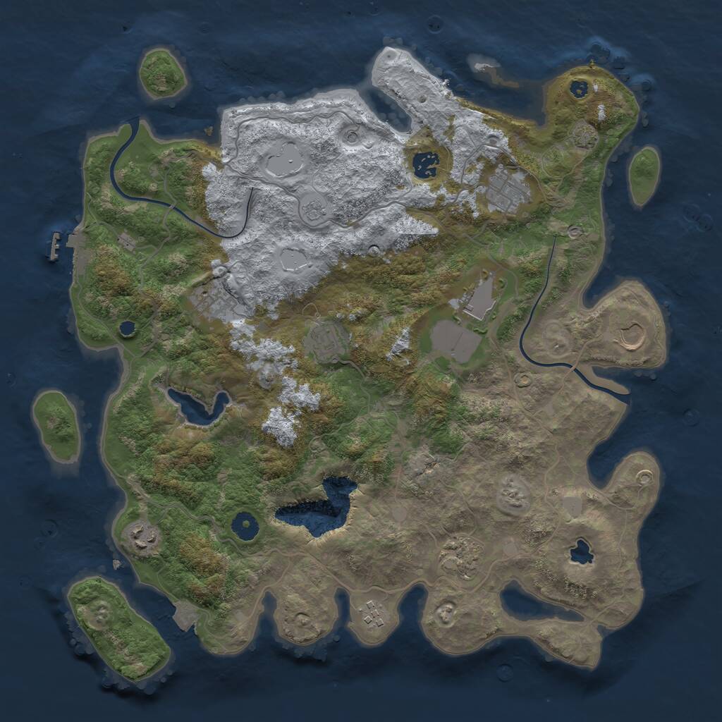 Rust Map: Procedural Map, Size: 4000, Seed: 5622, 14 Monuments