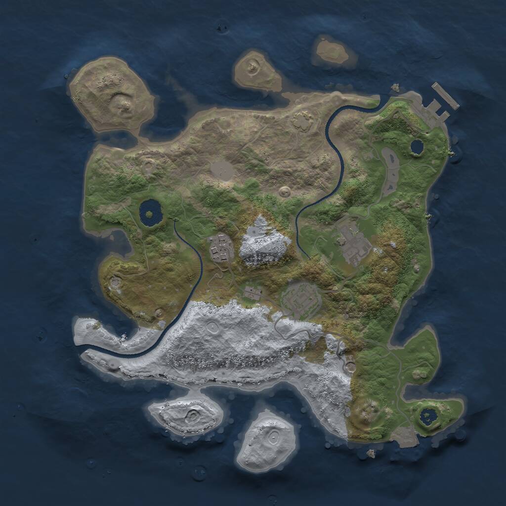Rust Map: Procedural Map, Size: 3000, Seed: 807640, 7 Monuments