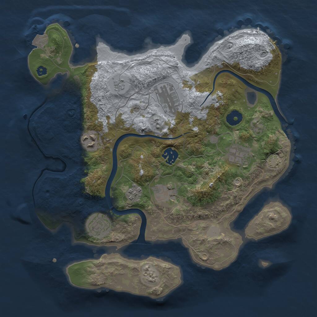 Rust Map: Procedural Map, Size: 3100, Seed: 63866395, 11 Monuments