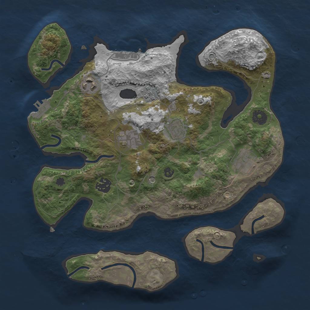 Rust Map: Procedural Map, Size: 3100, Seed: 63866395, 11 Monuments