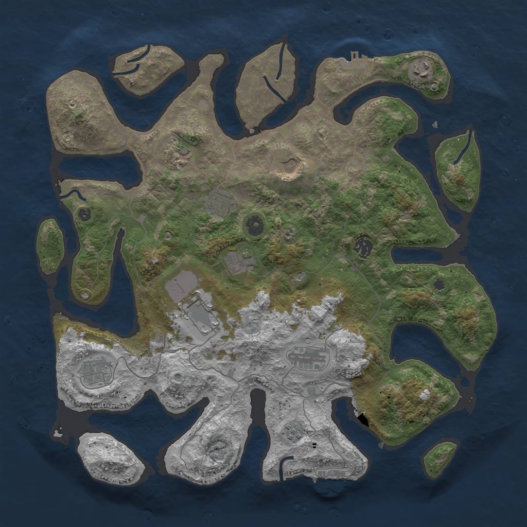 Rust Map: Procedural Map, Size: 4200, Seed: 1235232, 15 Monuments