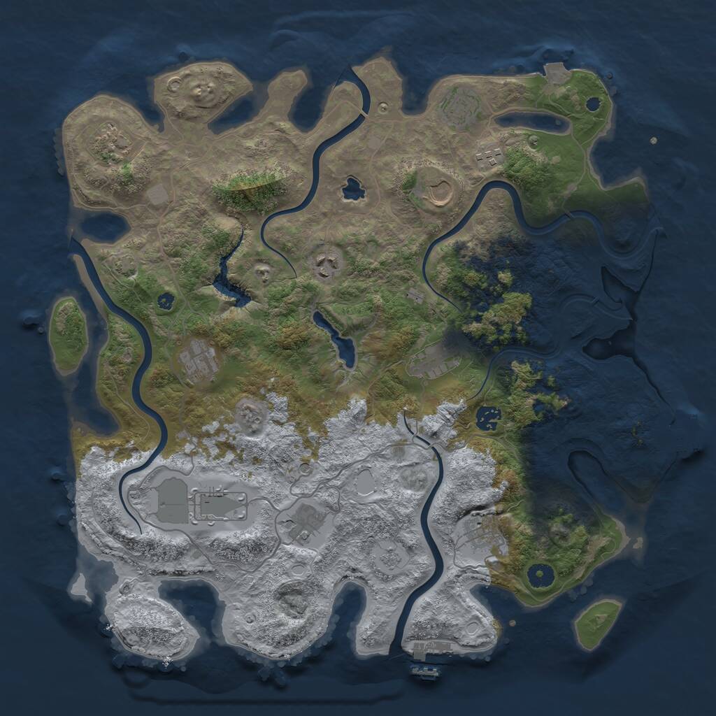 Rust Map: Procedural Map, Size: 4200, Seed: 1235232, 17 Monuments