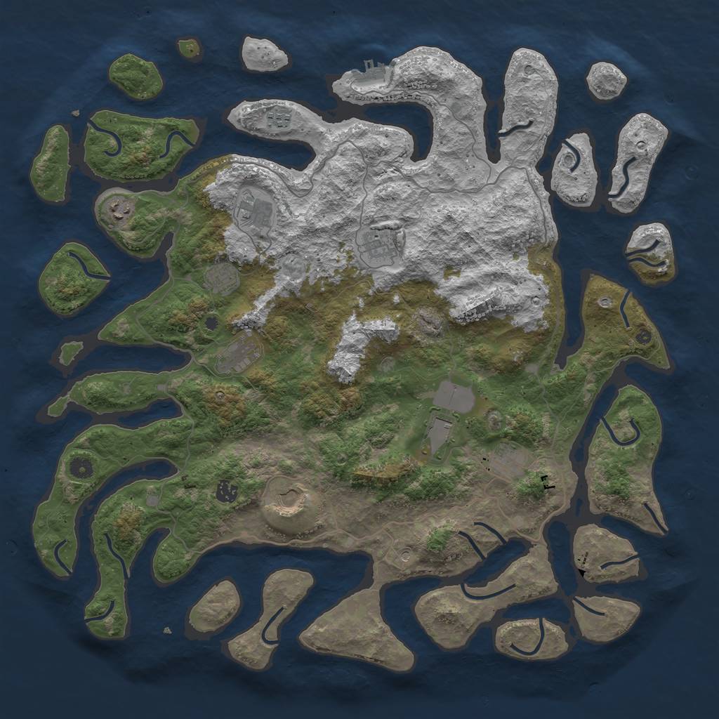 Rust Map: Procedural Map, Size: 4800, Seed: 1763750, 14 Monuments