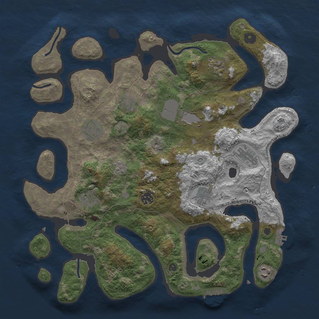 Rust Map: Procedural Map, Size: 4000, Seed: 329742, 15 Monuments