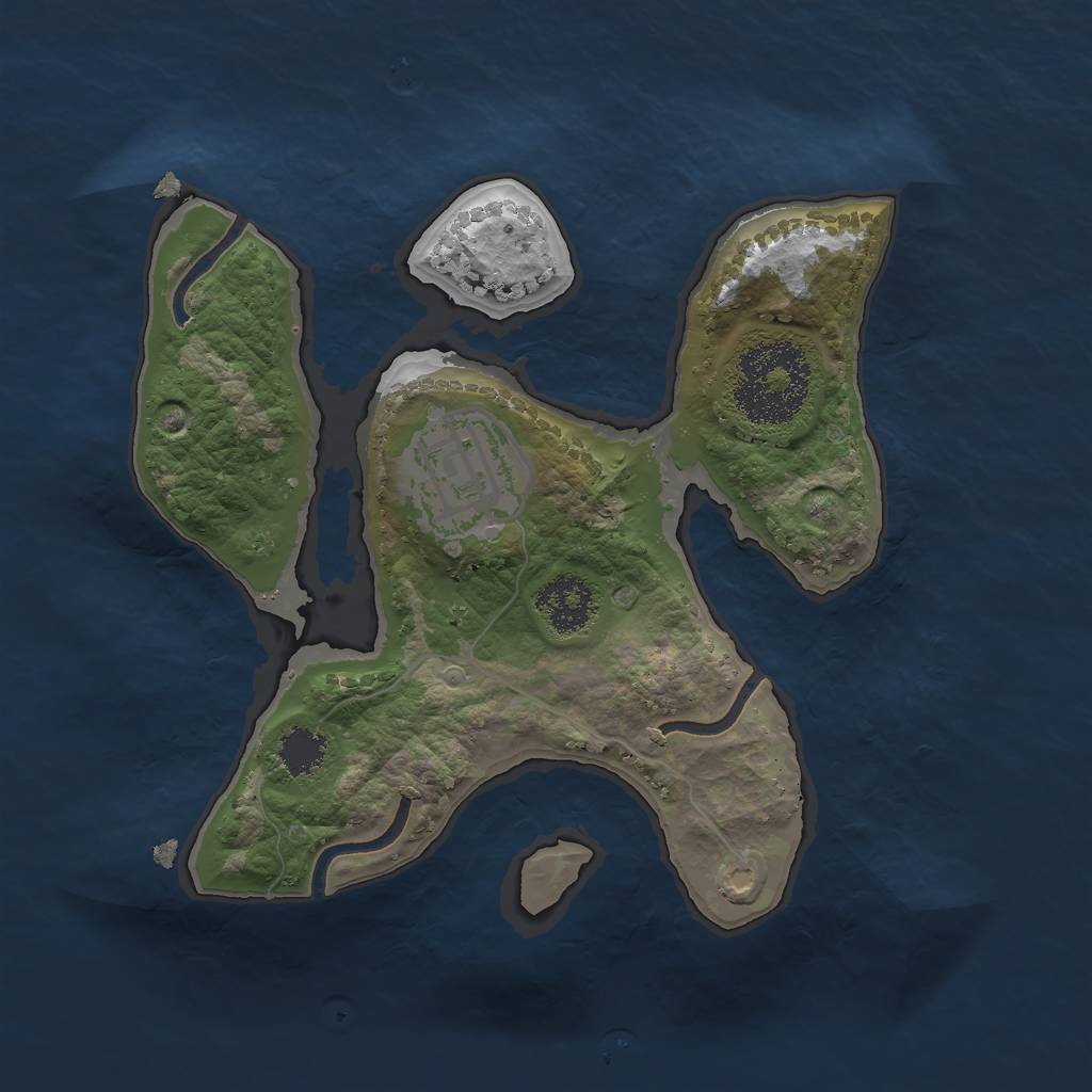 Rust Map: Procedural Map, Size: 2000, Seed: 186, 3 Monuments