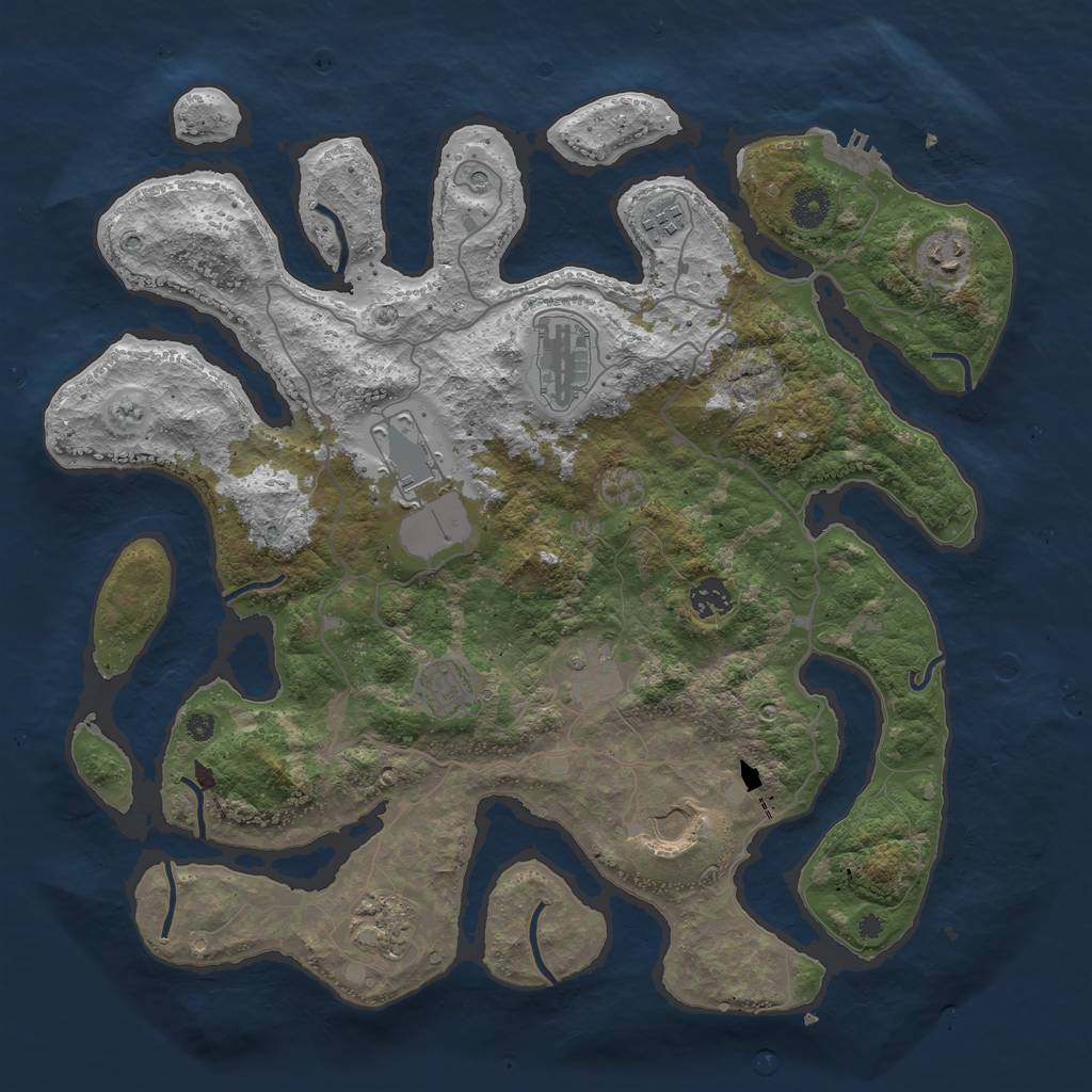 Rust Map: Procedural Map, Size: 4000, Seed: 67738, 13 Monuments