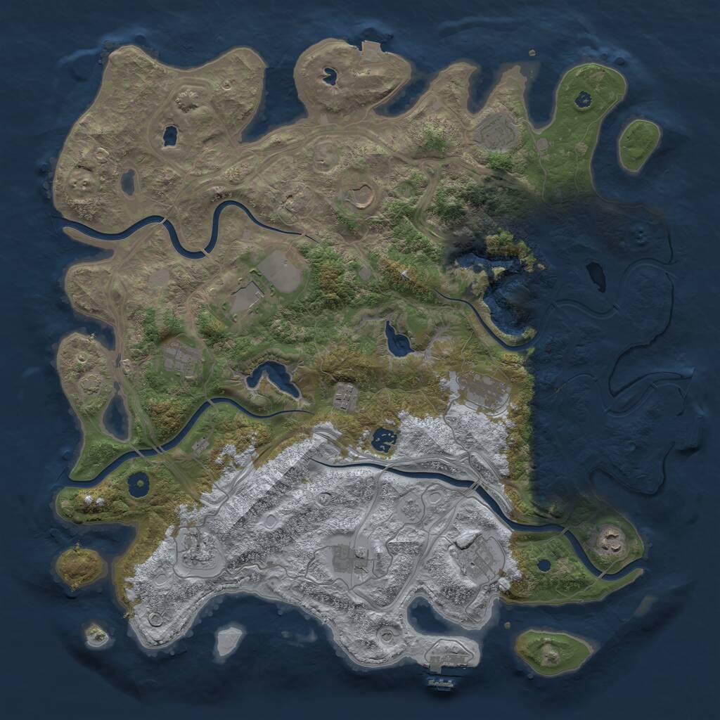 Rust Map: Procedural Map, Size: 4500, Seed: 120, 17 Monuments