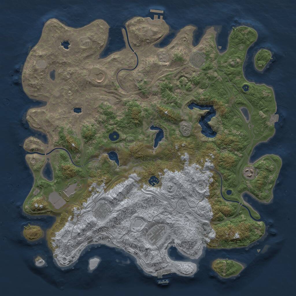 Rust Map: Procedural Map, Size: 4500, Seed: 120, 14 Monuments