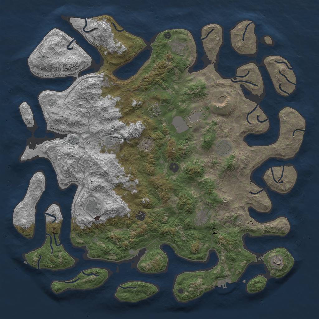 Rust Map: Procedural Map, Size: 5000, Seed: 974581963, 15 Monuments