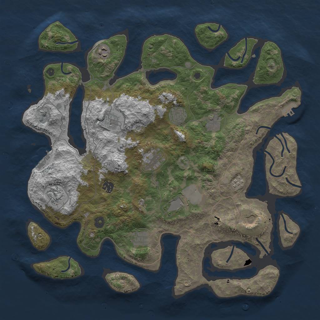 Rust Map: Procedural Map, Size: 4250, Seed: 118444022, 16 Monuments