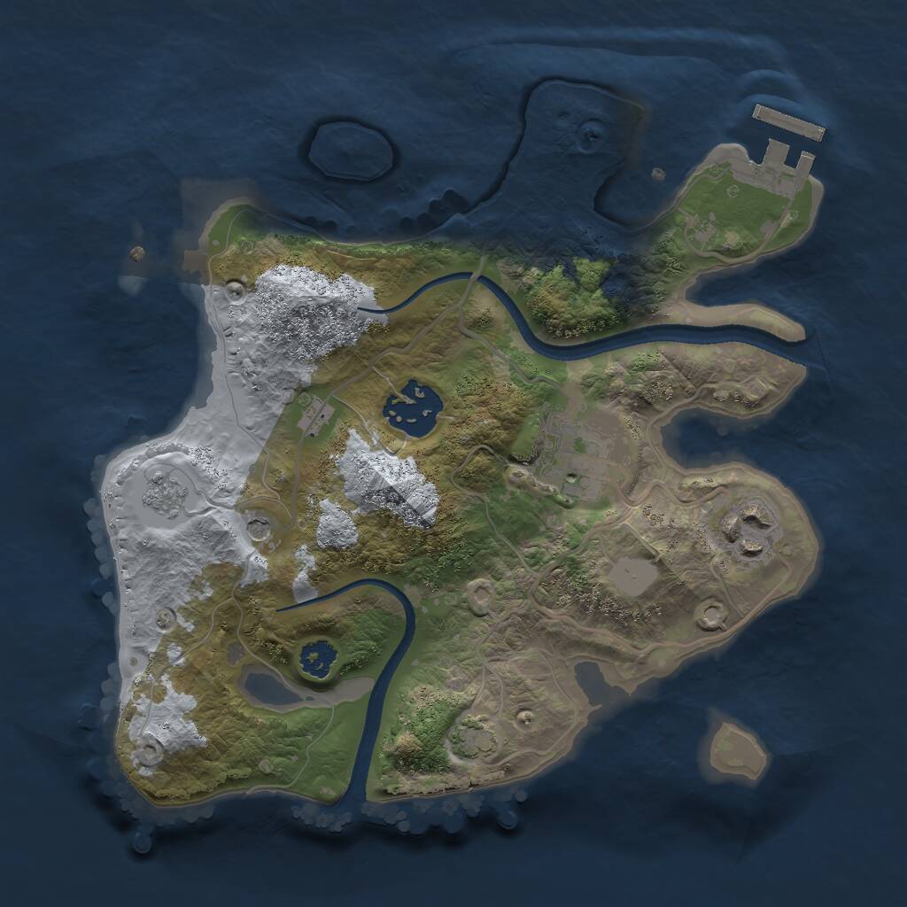 Rust Map: Procedural Map, Size: 2500, Seed: 2137536834, 8 Monuments